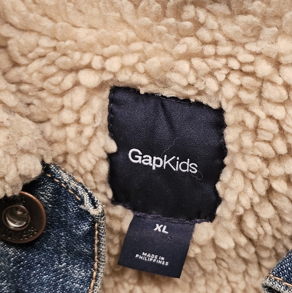 GAP  Sherpa Lined Denim Trucker Jacket Unisex - Picture 8 of 10